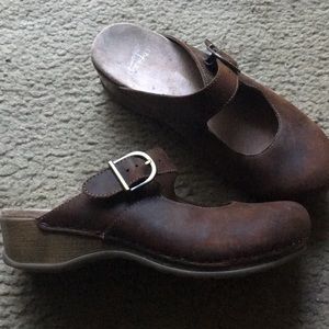 Dansko Brown Leather Clogs Size 39